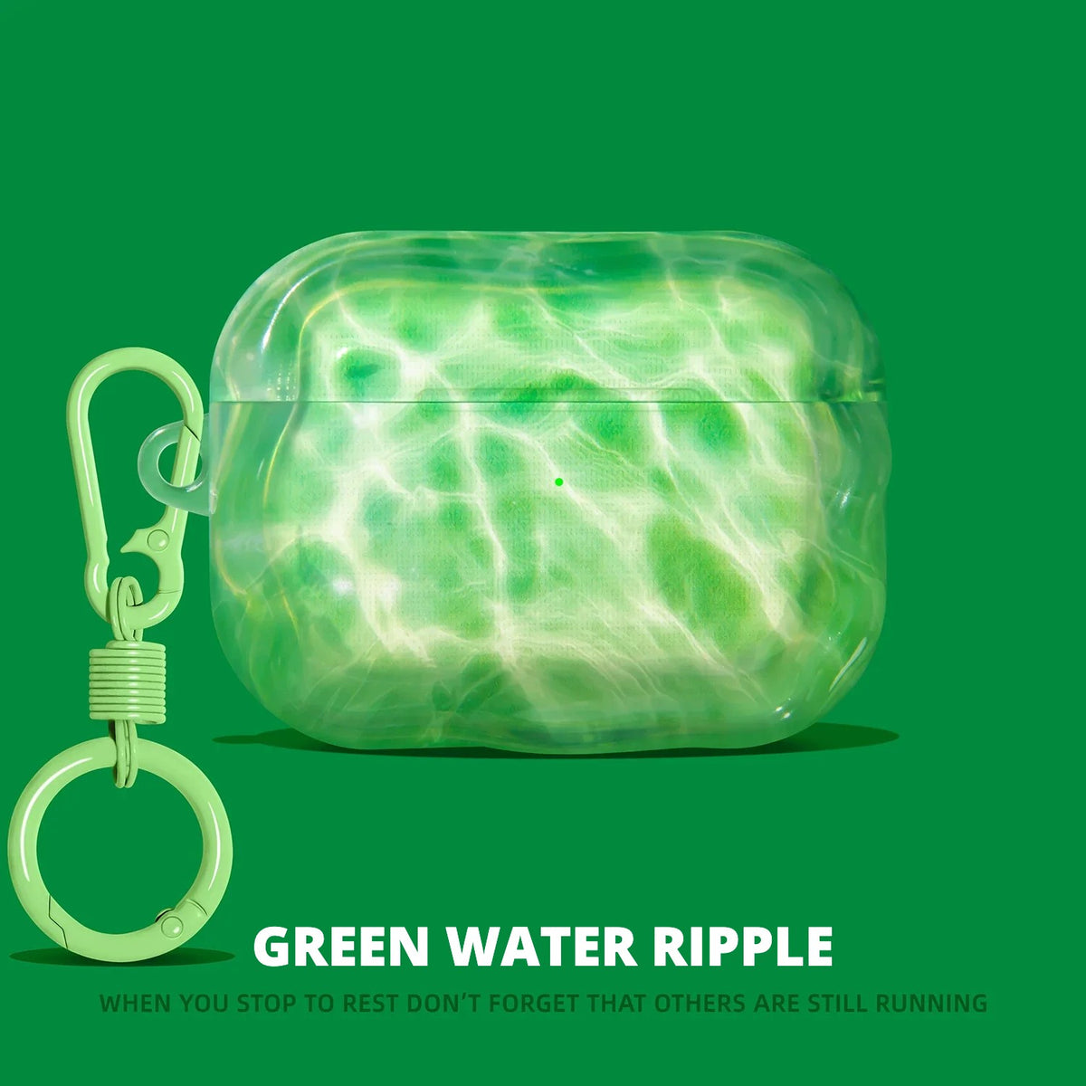 Green Water Ripple AirPods Case for AirPods Pro 3, Pro 2, Pro, 5, 4 & more