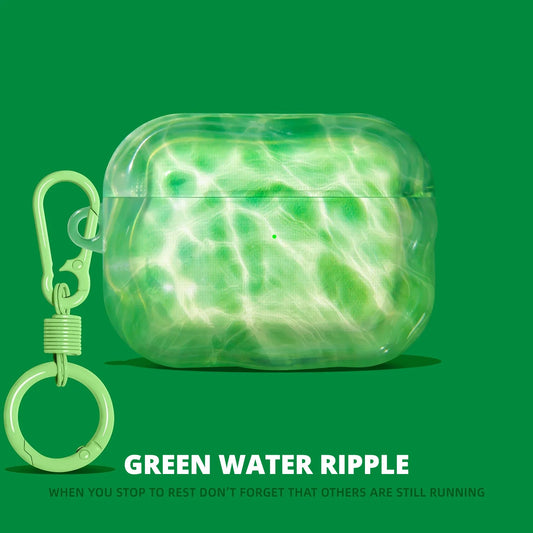 Green Water Ripple AirPods Case for AirPods Pro 3, Pro 2, Pro, 5, 4 & more