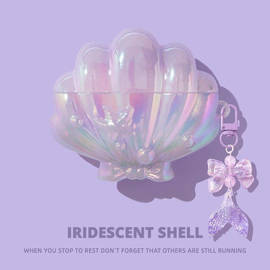 Iridescent Shell AirPods Case for AirPods Pro 3, Pro 2, Pro, 5, 4 & more