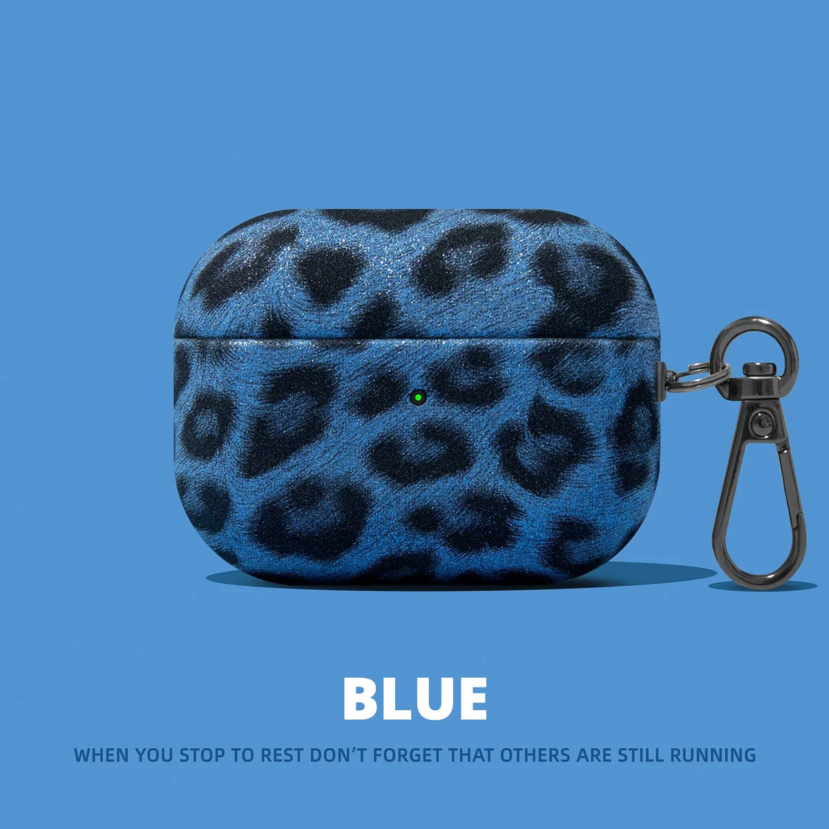 Leopard Print AirPods Case – Blue