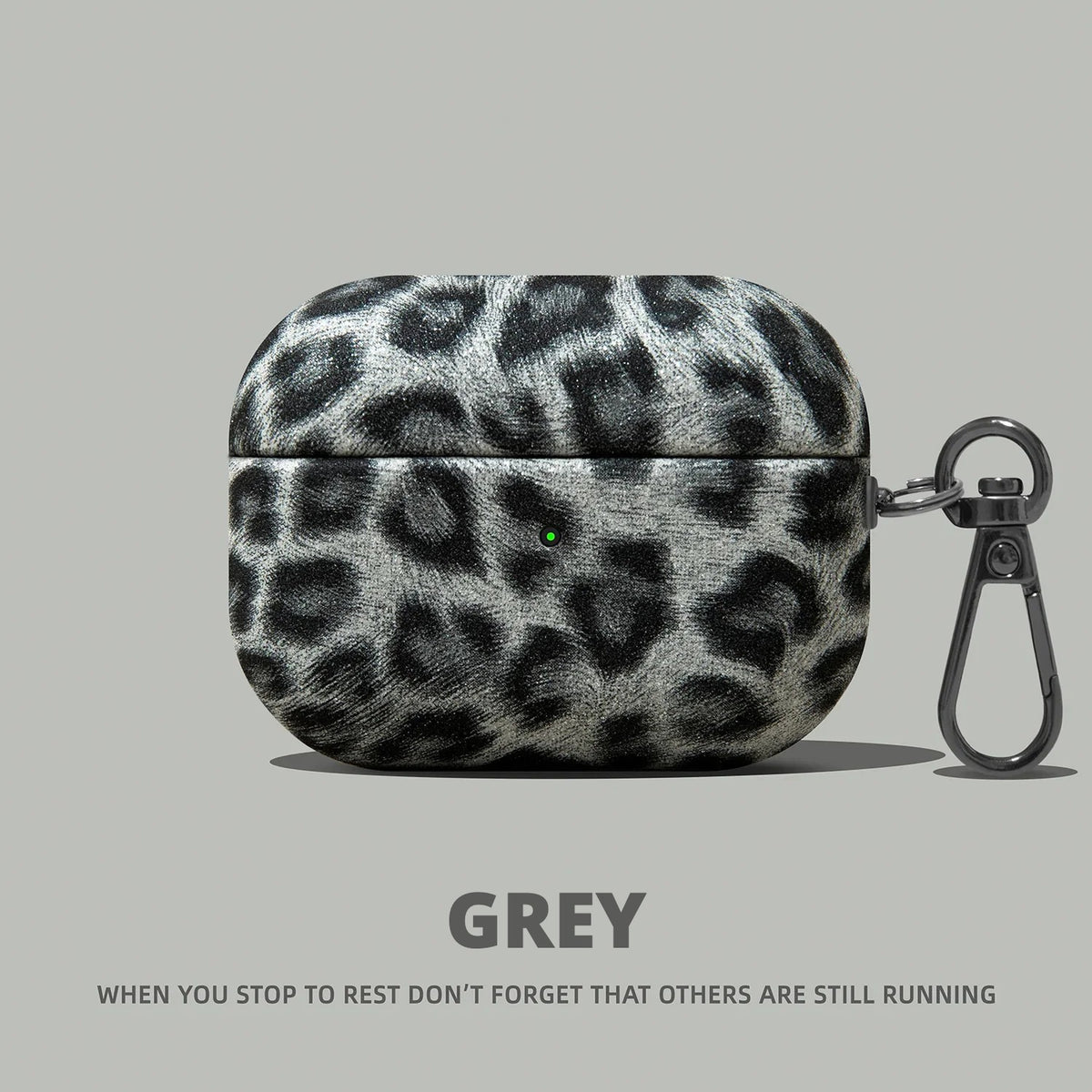 Leopard Print AirPods Case – Grey