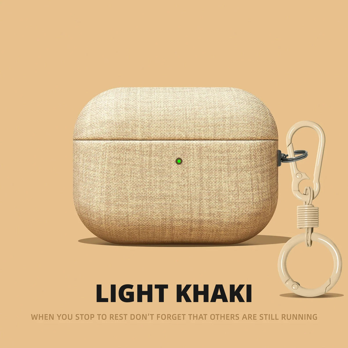 Linen AirPods Case – Light Khaki – Ring