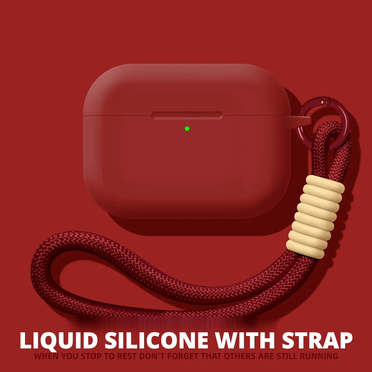 Liquid Silicone AirPods Case with Strap for AirPods Pro 3, Pro 2, Pro, 5, 4 & more