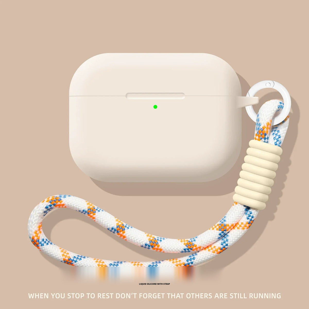 Liquid Silicone AirPods Case with Strap – detail view