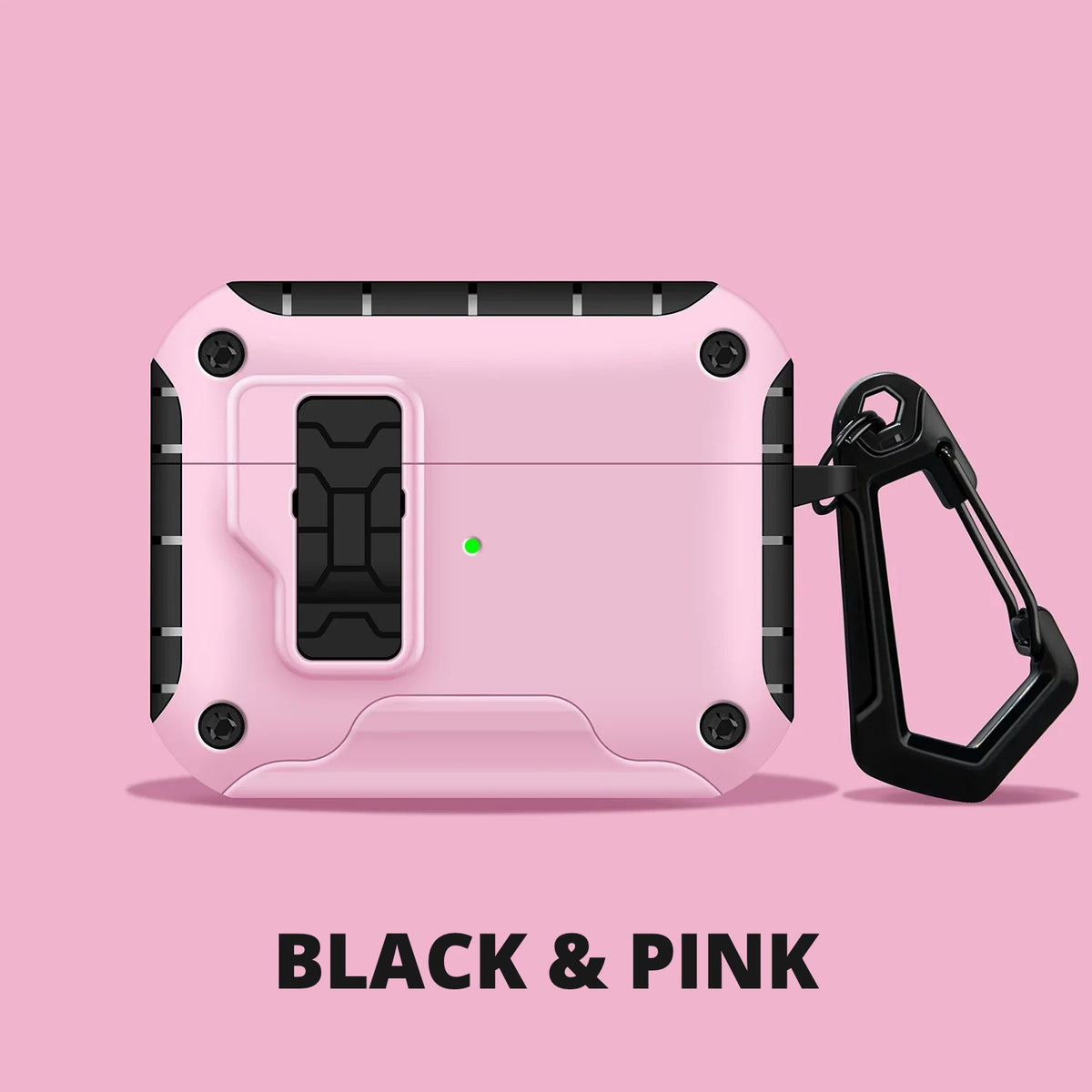 Magnetic Kickstand AirPods Case – Black & Pink