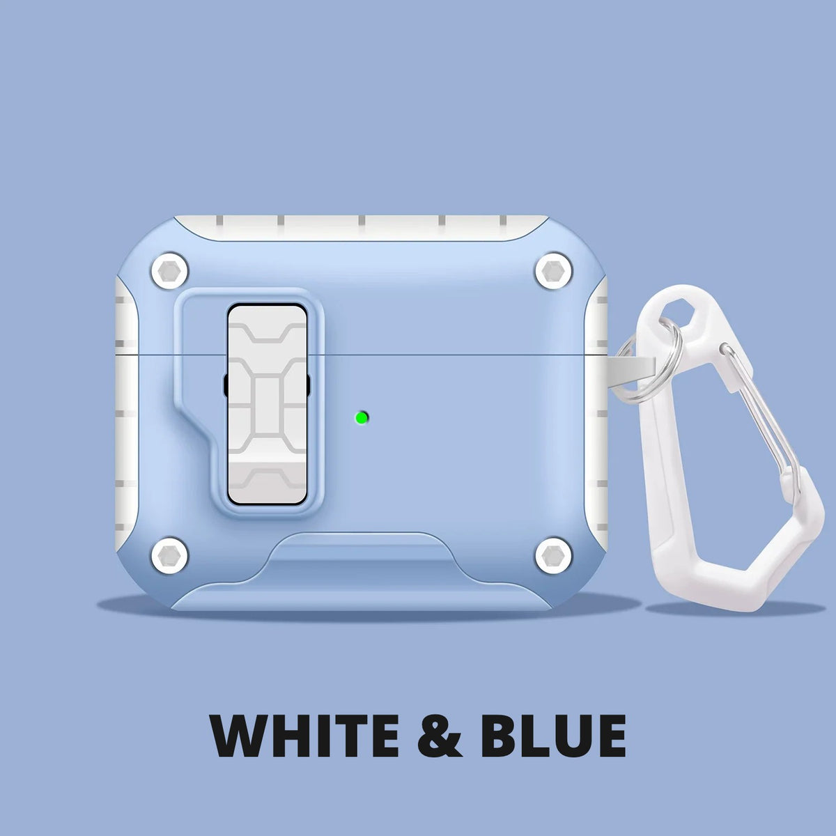 Magnetic Kickstand AirPods Case – White & Blue