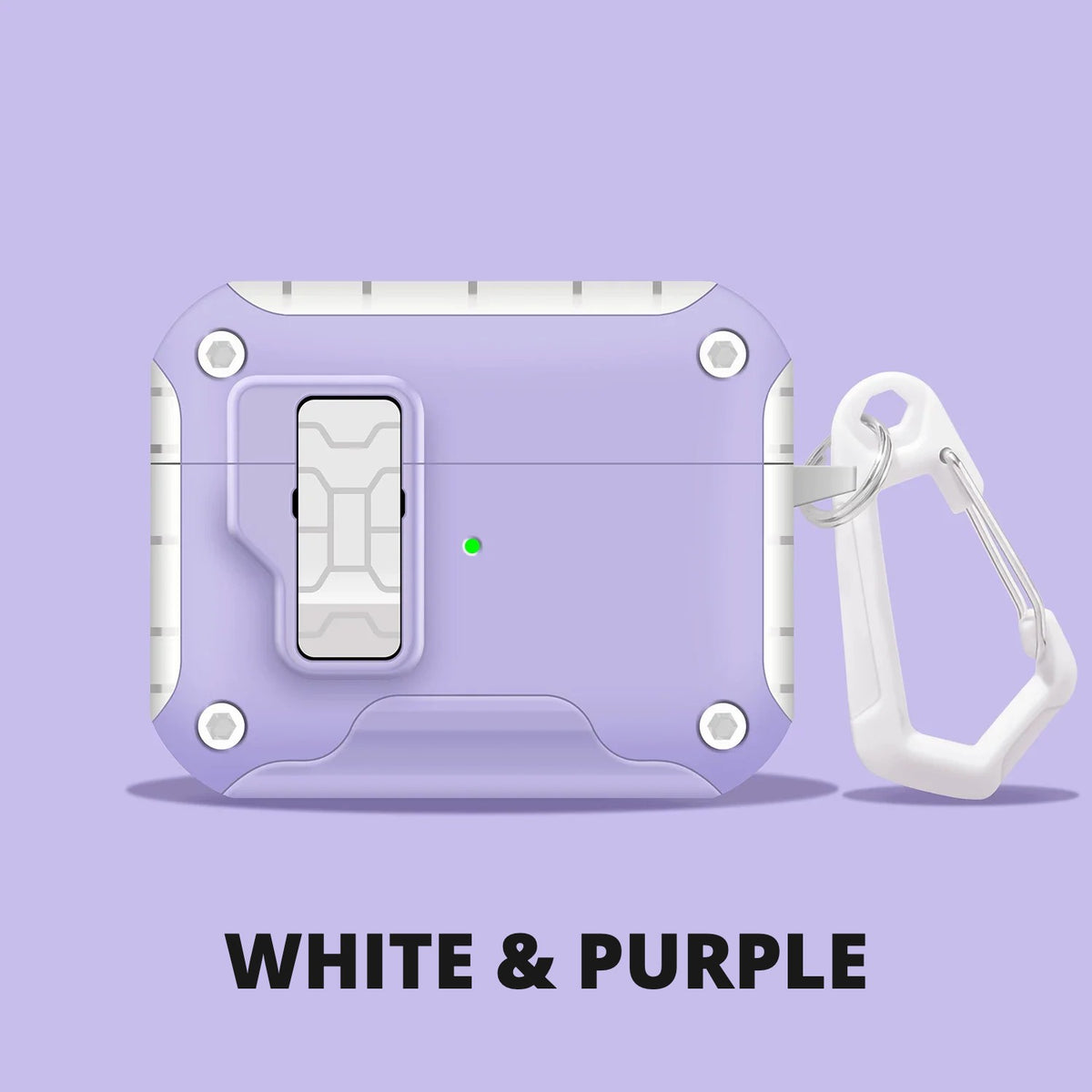Magnetic Kickstand AirPods Case – White & Purple