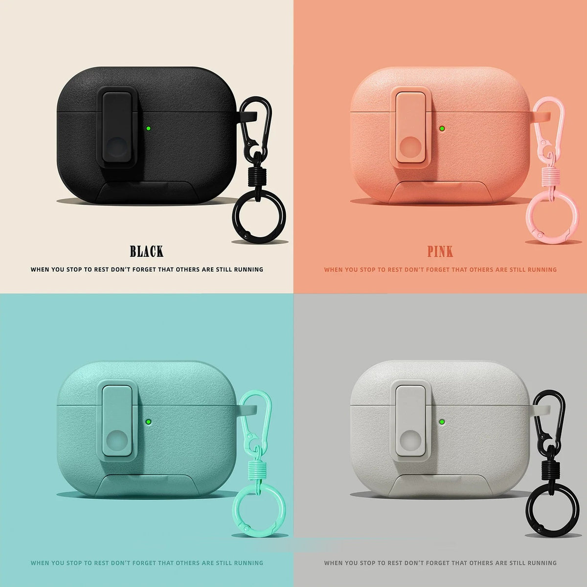 Matte Snap-Lock AirPods Case with Stand – detail view