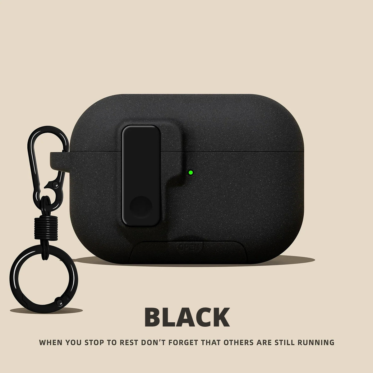 Matte Snap-Lock AirPods Case – Black