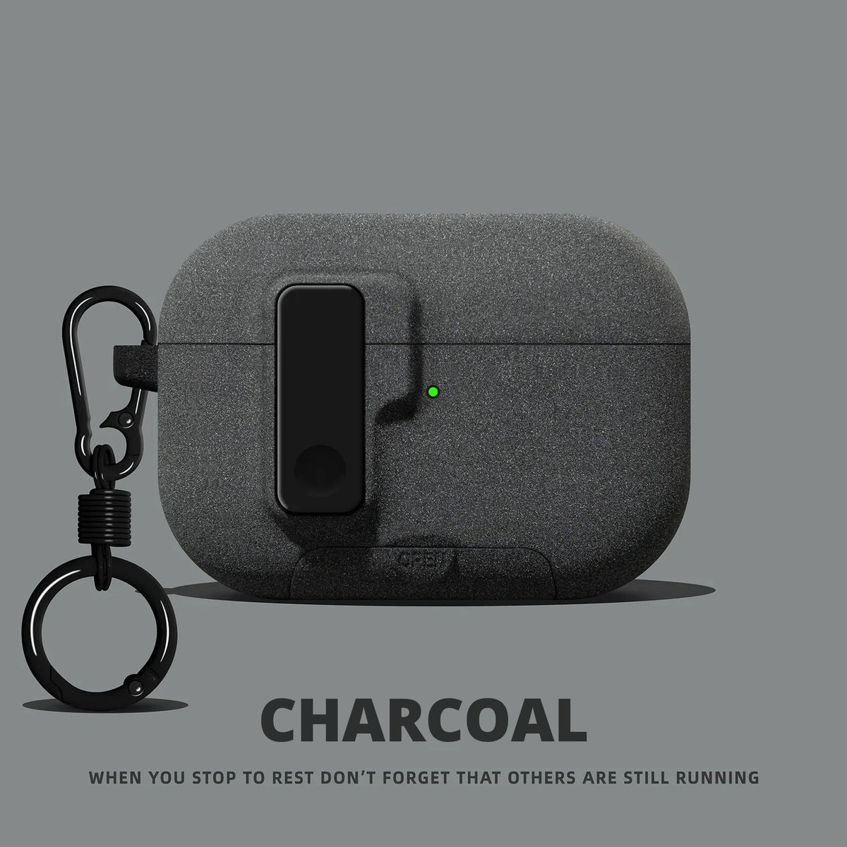 Matte Snap-Lock AirPods Case – Charcoal