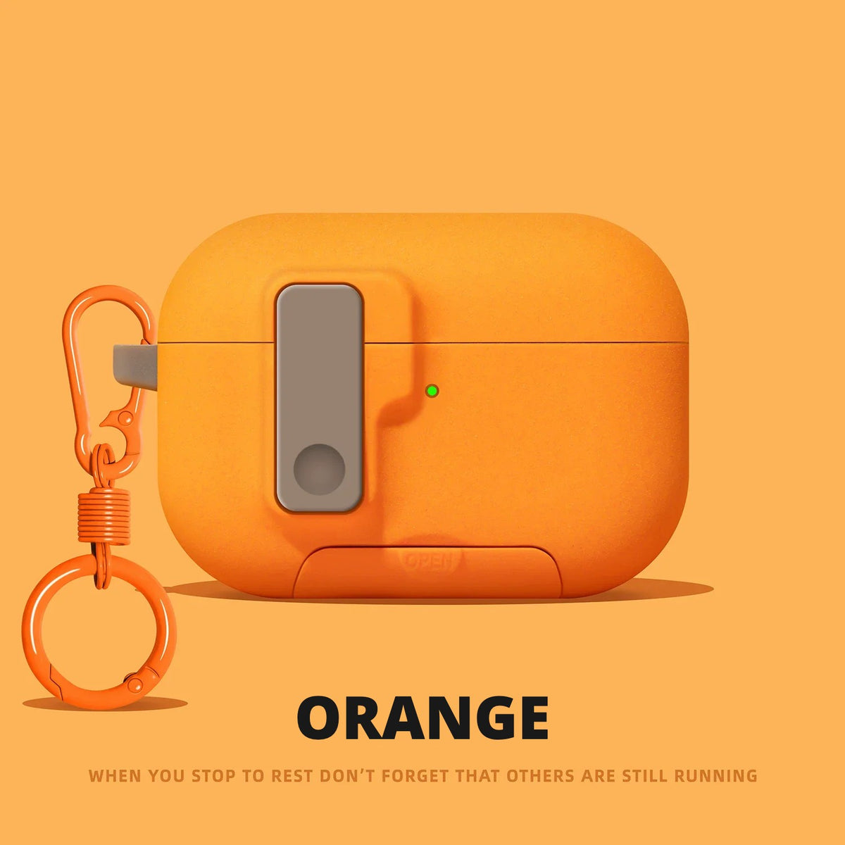 Matte Snap-Lock AirPods Case – Orange