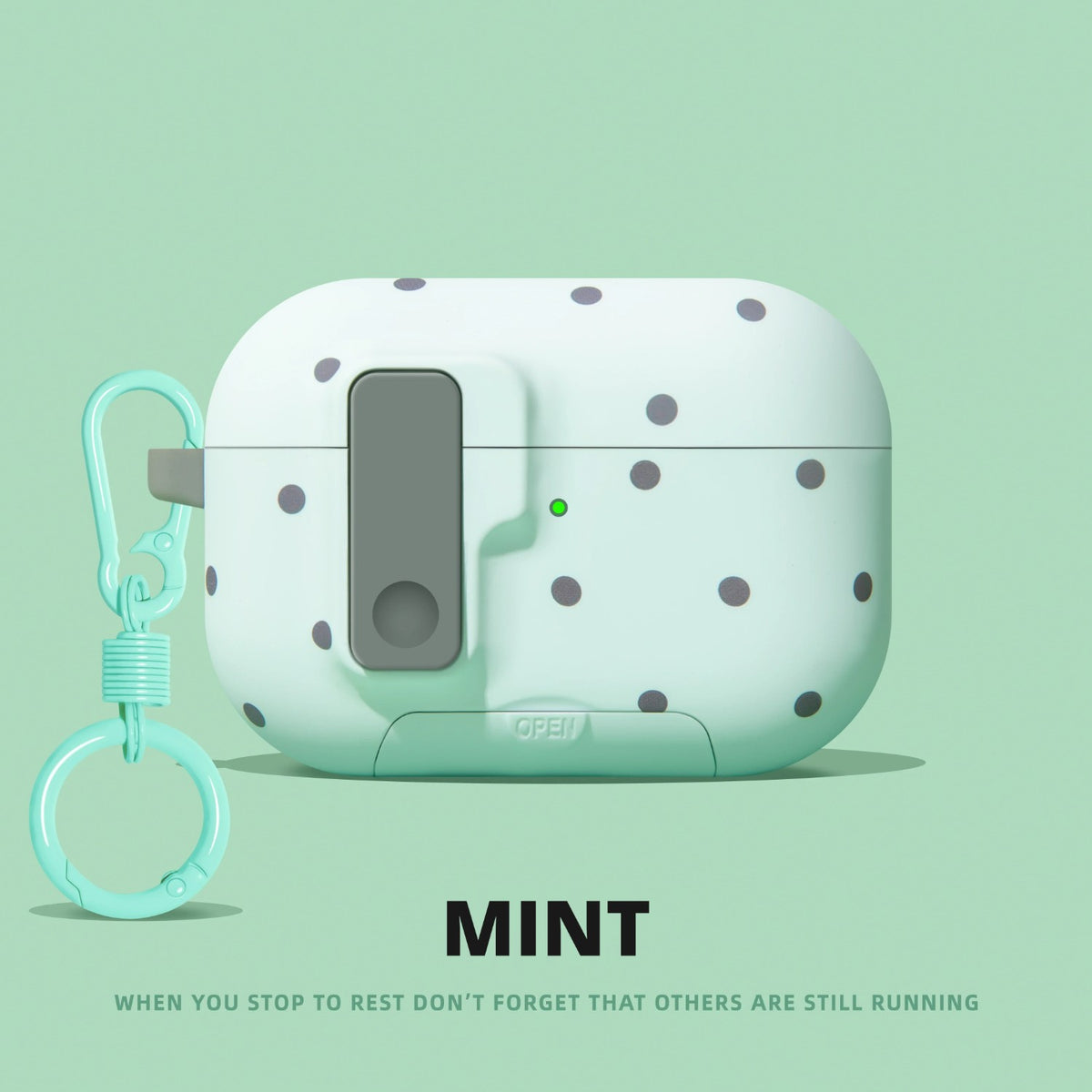 Polka Dot Snap-Lock AirPods Case – Mint