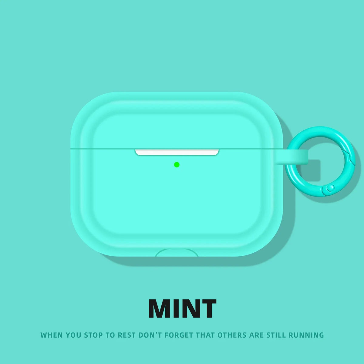 Soft Silicone AirPods Case – Mint – Ring
