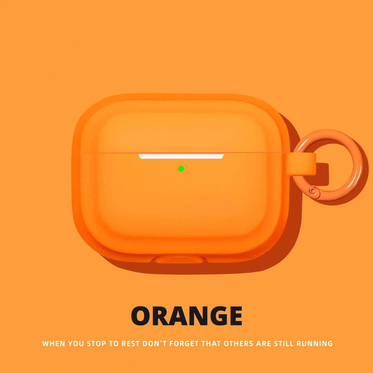 Soft Silicone AirPods Case – Orange – Ring