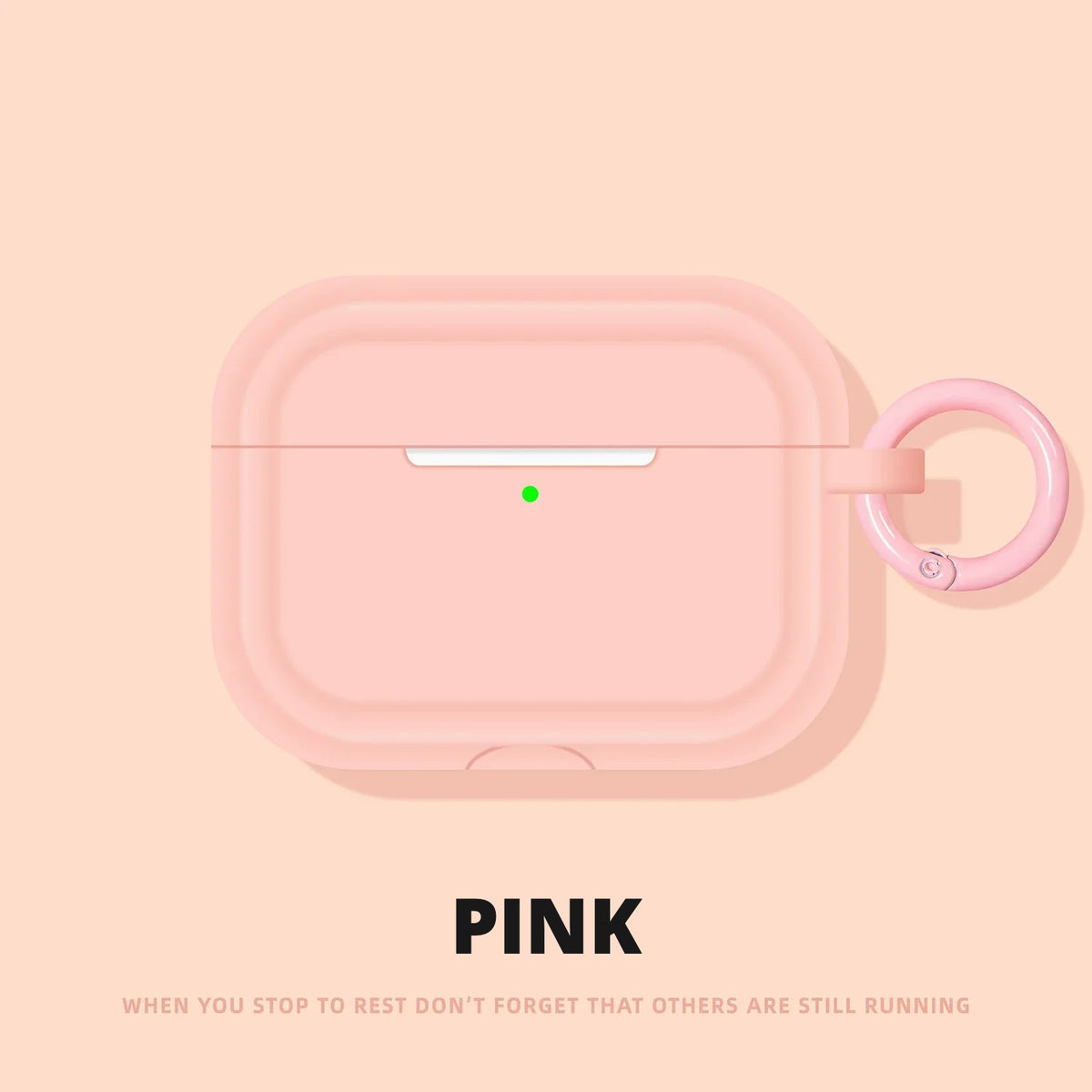 Soft Silicone AirPods Case – Pink – Ring