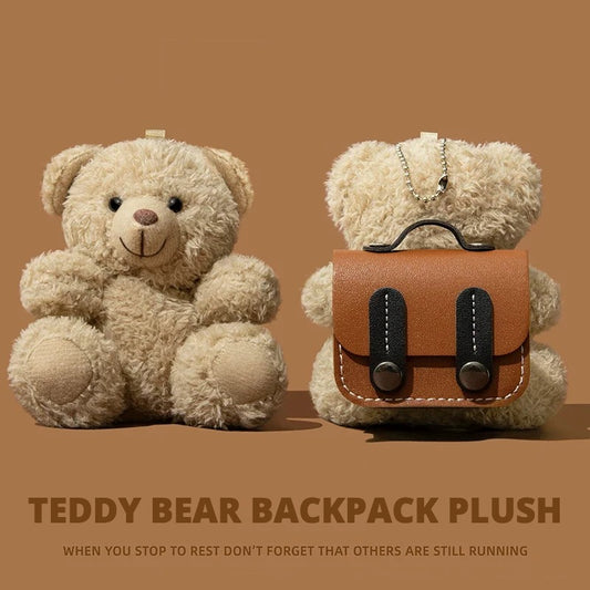 Teddy Bear Backpack Plush AirPods Case for AirPods Pro 3, Pro 2, Pro, 5, 4 & more