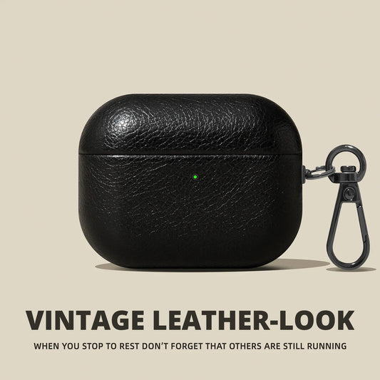 Vintage Leather-Look AirPods Case for AirPods Pro 3, Pro 2, Pro, 5, 4 & more