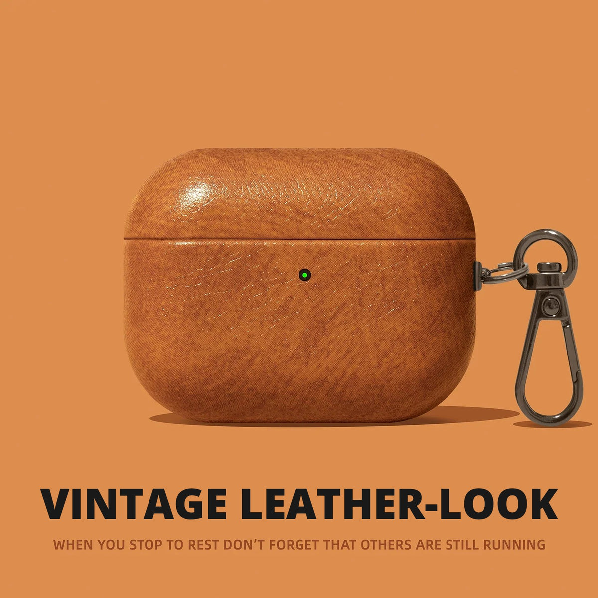 Vintage Leather-Look AirPods Case – detail view