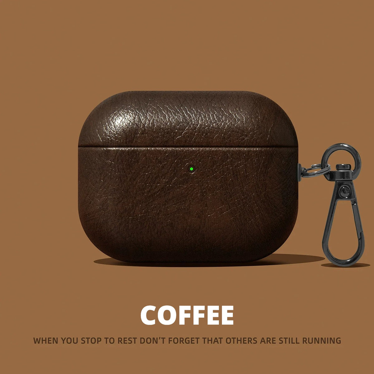 Vintage Leather-Look AirPods Case – Coffee