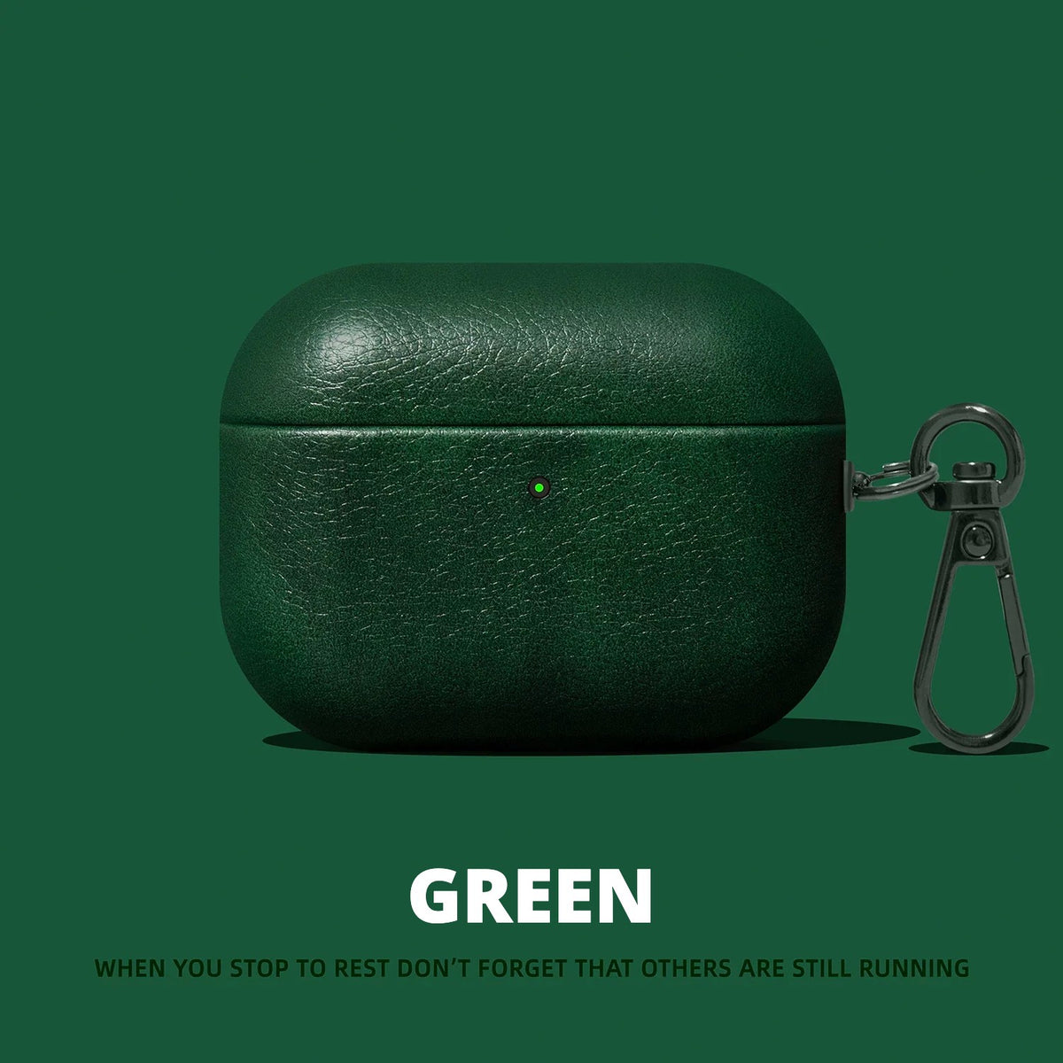 Vintage Leather-Look AirPods Case – Green