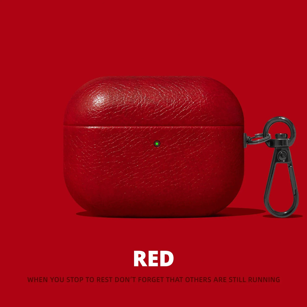 Vintage Leather-Look AirPods Case – Red